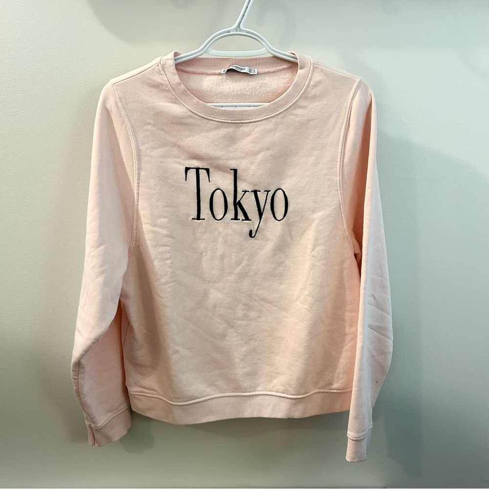 Mango ‘Tokyo’ embroidered pink sweatshirt (Size XS)